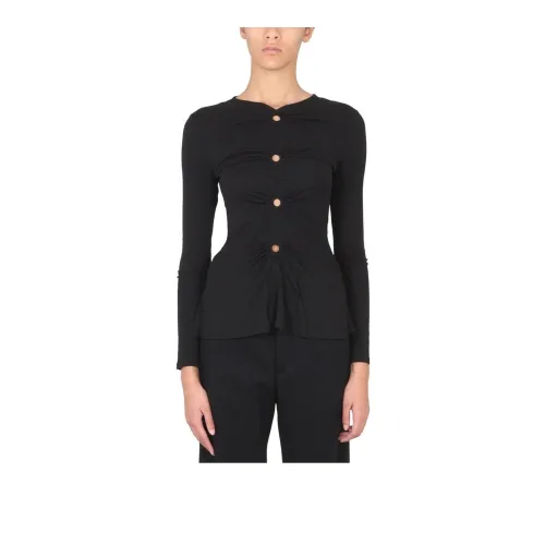 PROENZA SCHOULER V-Neck Crepe Top