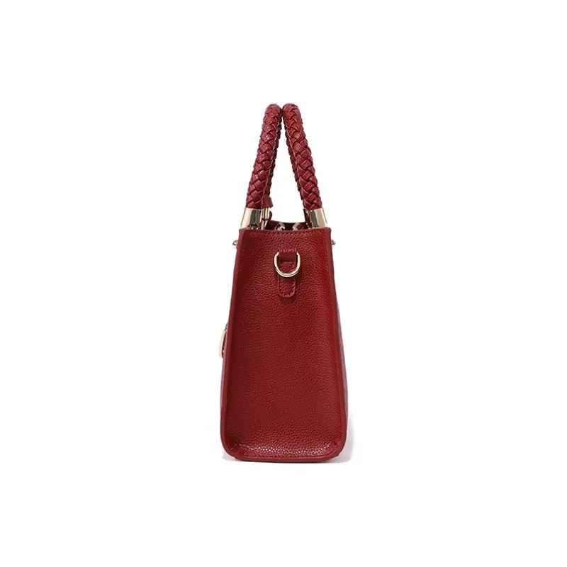 RED DRAGONFLY Cow Leather Tote Handbag, Crossbody Bag Women's Blue/Black-3