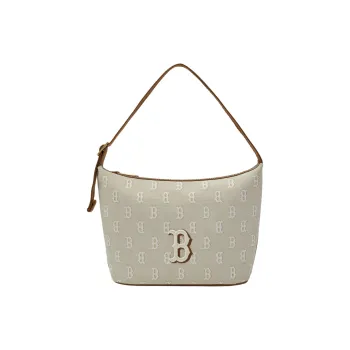 MLB MONOGRAM Series Boston Red Sox   Shoulder Bag Shoulder Bag Square Bag Unisex Khaki