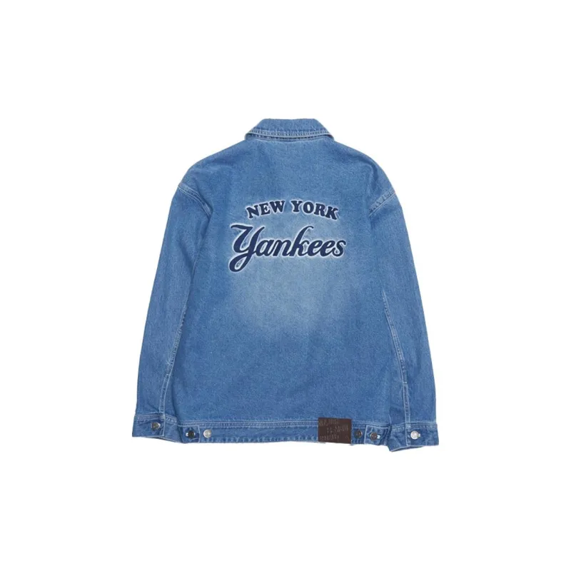MLB New York Yankees Denim Jacket Unisex Light Blue-1