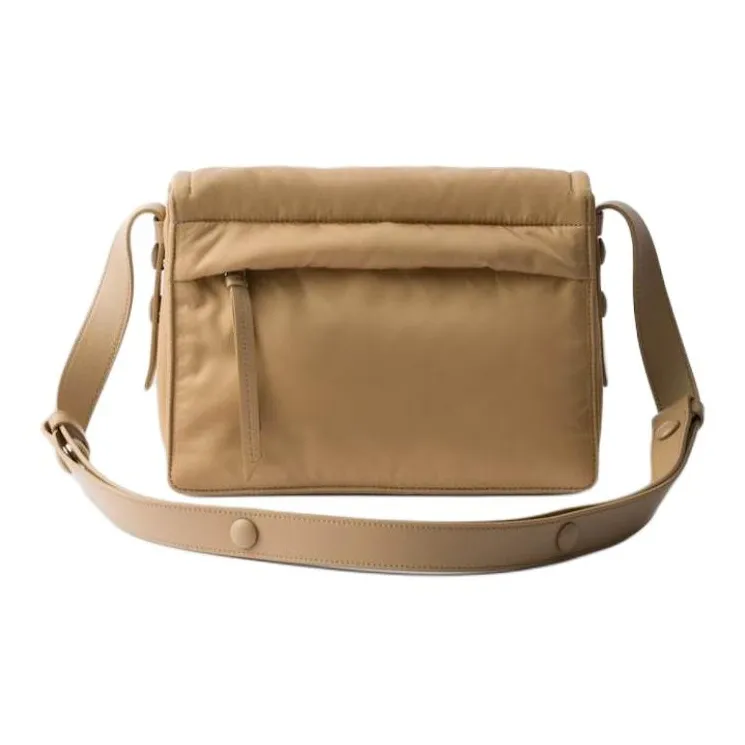 PRADA Re Nylon Recycled Polyamide Crossbody Bag, Shoulder Bag Trumpets Women's Camel Brown-3