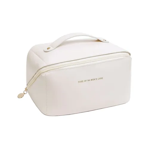 SEPTWOLVES PU Storage Bag Toiletry Bag Makeup Bag Travel Medium Size Women's Ecru