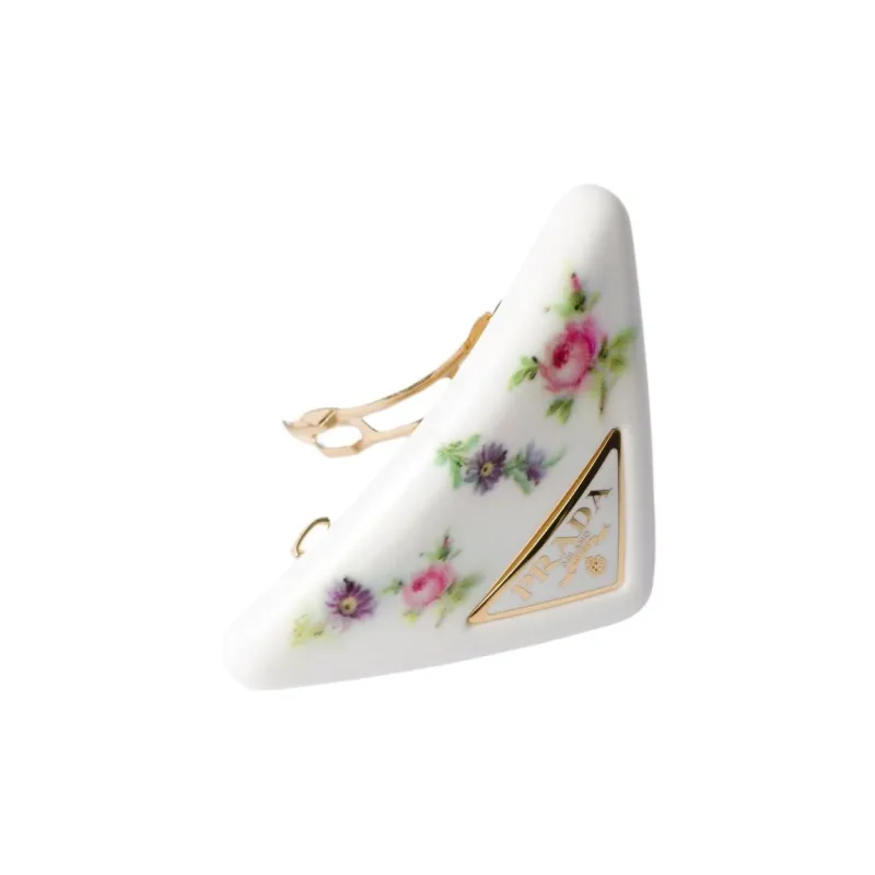 PRADA Plexiglass Hair Clips Women's White-1