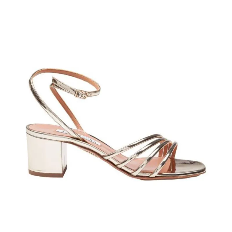 AQUAZZURA Strap Sandals 5cm Women's Gold-1