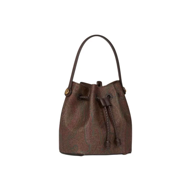 ETRO Cotton Bucket Bag, Shoulder Bag, Crossbody Bag, Handbag Mini Men's Brown-2