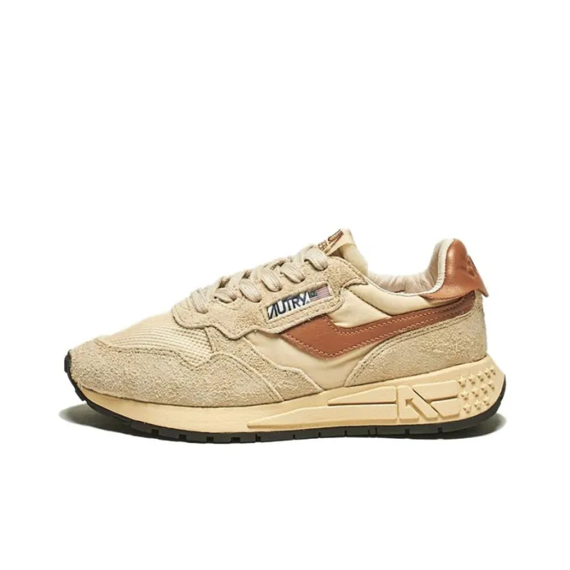 AUTRY REELWIND Wear Resistant Low Top Casual Shoes Women's Beige Brown-0