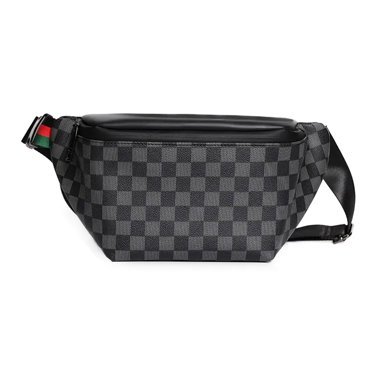 CARTELO Polyester With PVC Fanny Pack Regular Men's Black/Black Plaid-3