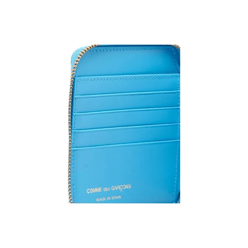 CDG Cow Leather Wallet Unisex Light Blue-3