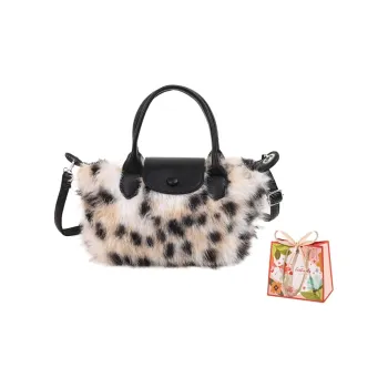 Cwatcun Plush Shoulder Bag Regular Women's Black & Yellow Multicolor/Black & Pink Multicolor