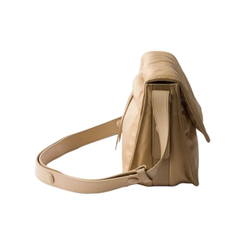 PRADA Re Nylon Recycled Polyamide Crossbody Bag, Shoulder Bag Trumpets Women's Camel Brown-2