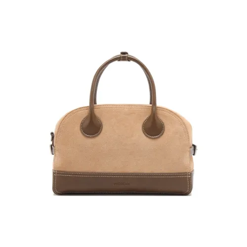 MICOCAH PU Boston Bag Handbag Women's Caramel Latte