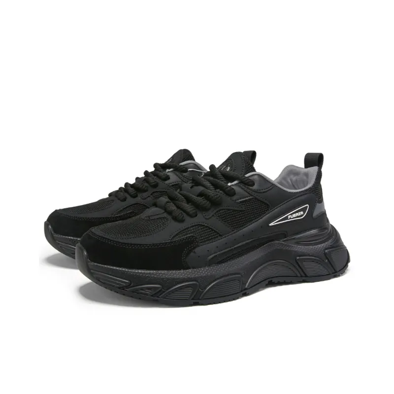 FUERZA Abrasion Resistant Low Top Running Shoes Men's Black-1