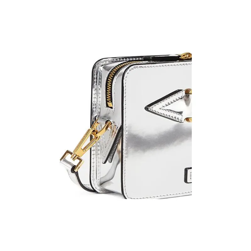 FANSIZHE VERSACE Leather Messenger Bag Shoulder Bag Crossbody Bag Clutch Men's Silver-3