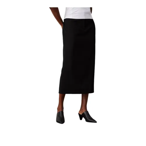 CALVIN KLEIN Casual Long Skirts Europe Version Women's Black
