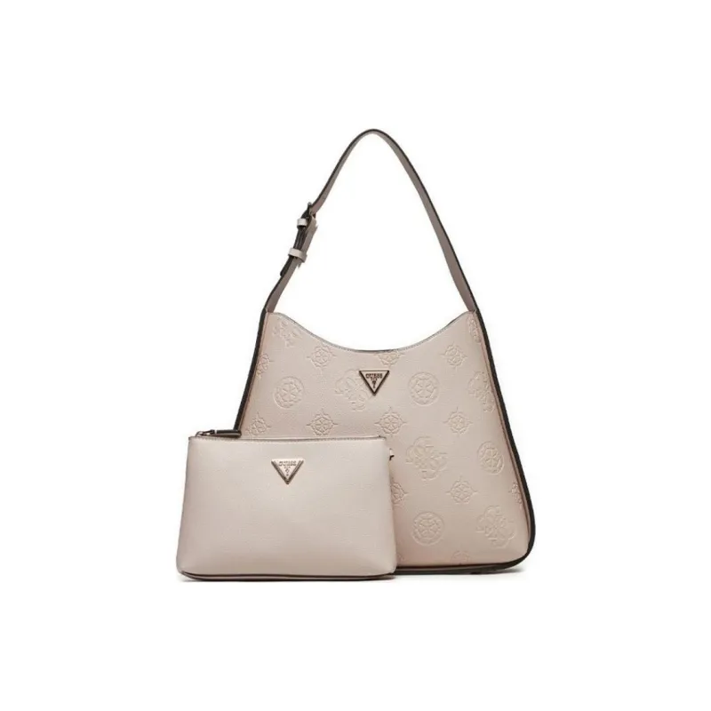 GUESS Eco Leather Shoulder Bag Large Size Women's Beige-1