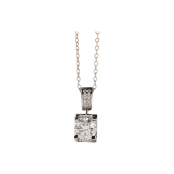 Stone On The Line S925 Sterling Silver Moissanite Necklaces Women's