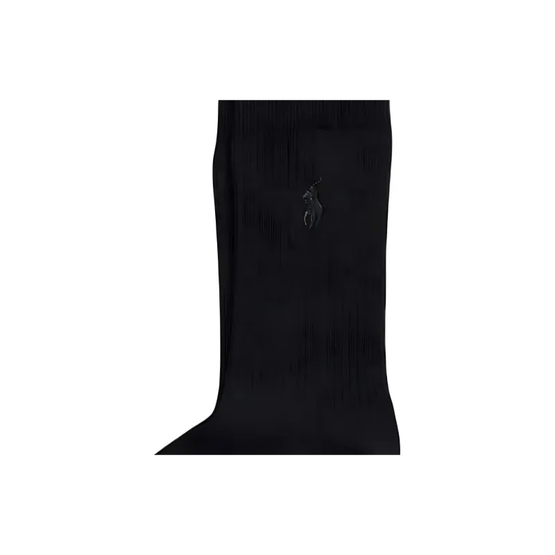 Polo Ralph Lauren Embroidered Pony Crew Socks Mid-Calf Socks Women's 1 Pack Black-2