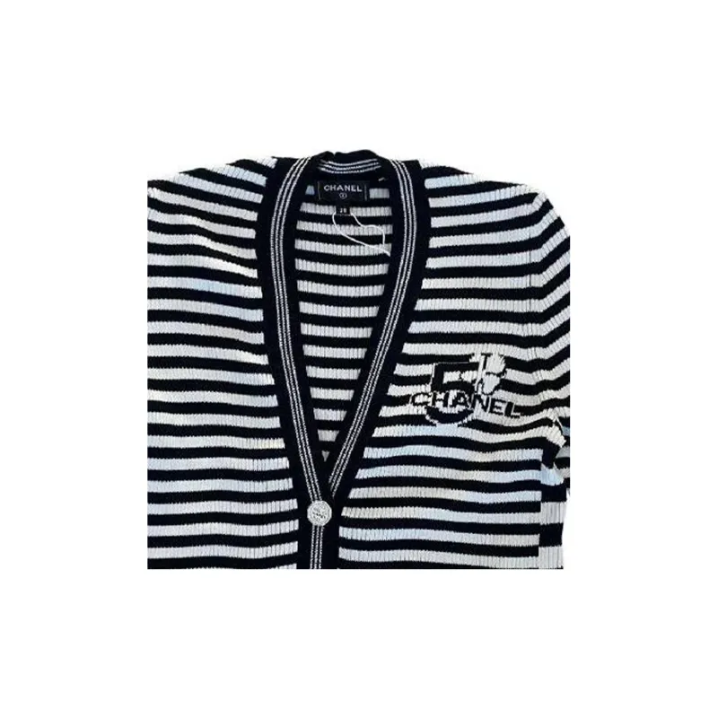 CHANEL 23 Spring And Summer Knitwear Women's Black White-4