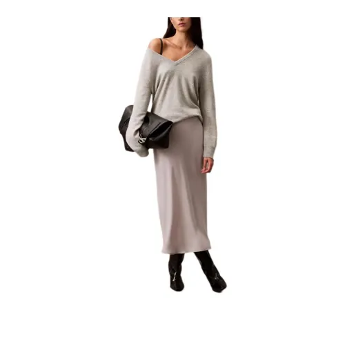CALVIN KLEIN Casual Long Skirts Women's Rose Ash Gray