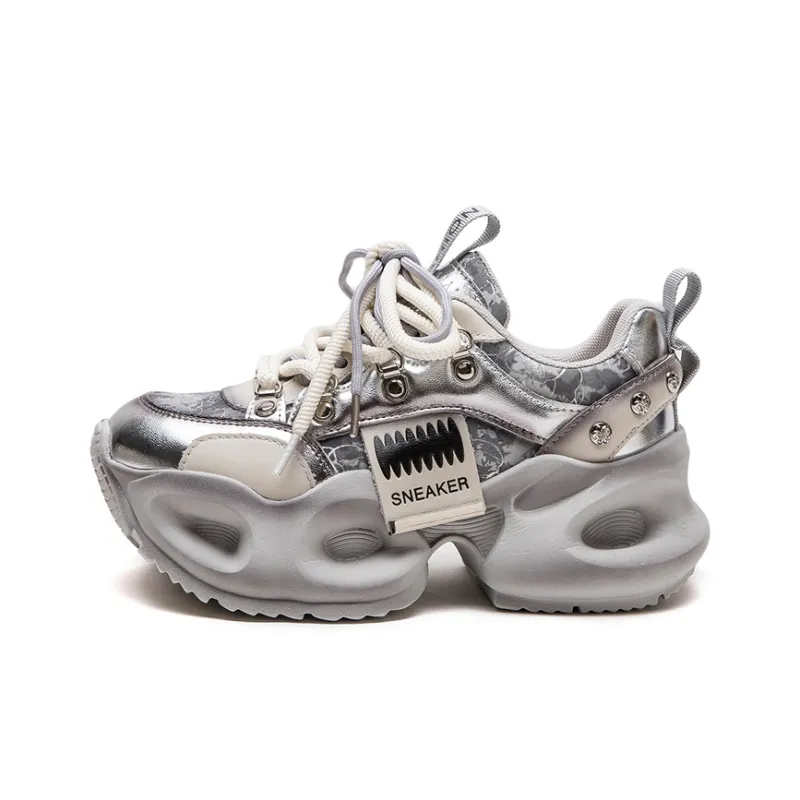 Jay Wear-Resistant Height Increasing Low-Top Chunky Sneakers Women's-0