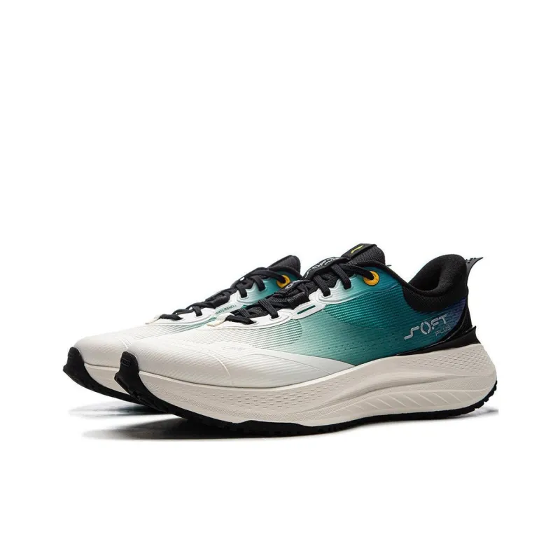 LiNing SOFT PLUS Cushioned Anti Slip And Wear Resistant Lightweight Low Top Casual Shoes Men's Black White Green-2