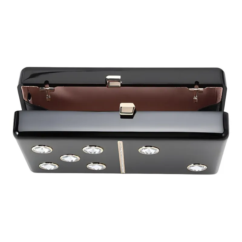 Kate Spade Acrylic Plastic Chain Bag Crossbody One Shoulder Clutch Women's Black-2