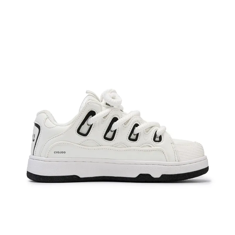 CVOJOO Puffy Shoes Slip Resistant Height Increasing Low Top Skateboard Shoes Unisex-33