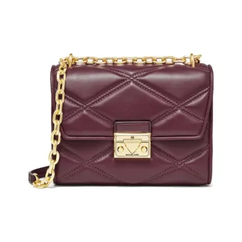 MICHAEL KORS Artificial Leather Envelope Bag Crossbody Bag Shoulder Bag Medium Size Women's Burgundy