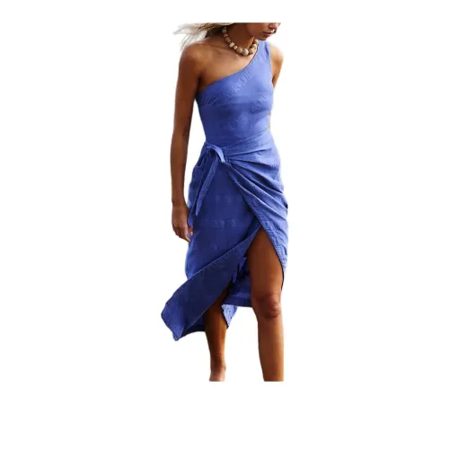 FREE PEOPLE At Leisure Midi Dress Sleeveless Dress Women's Amparo Blue