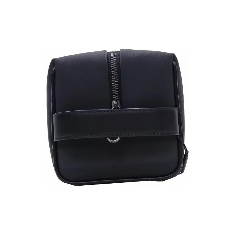Burberry Canvas With Leather Handbag Toiletry Bag Men's Charcoal Gray-4