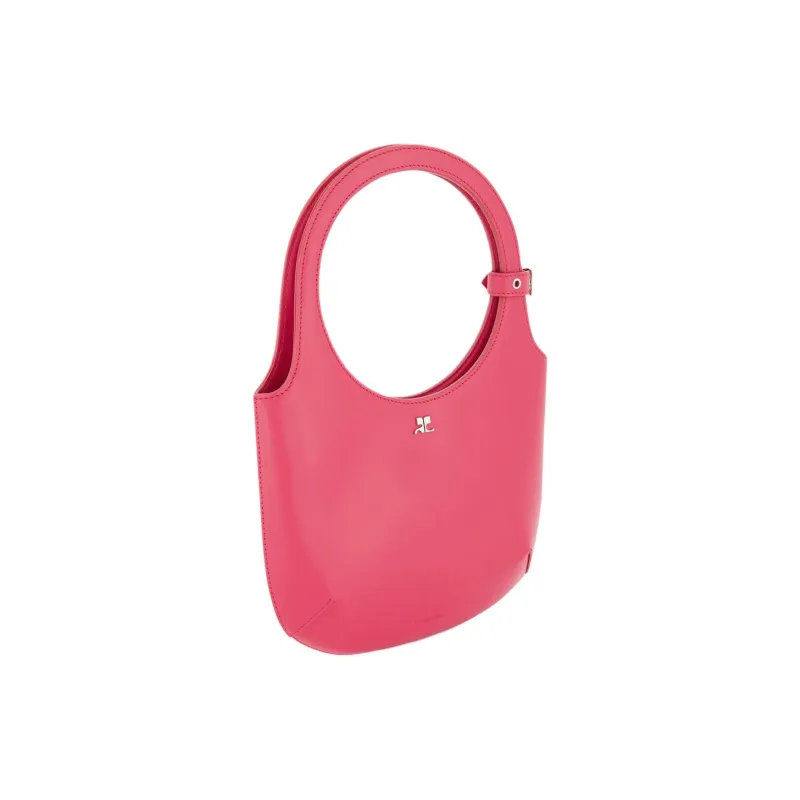 COURREGES Leather Handbag Women's Pink-1