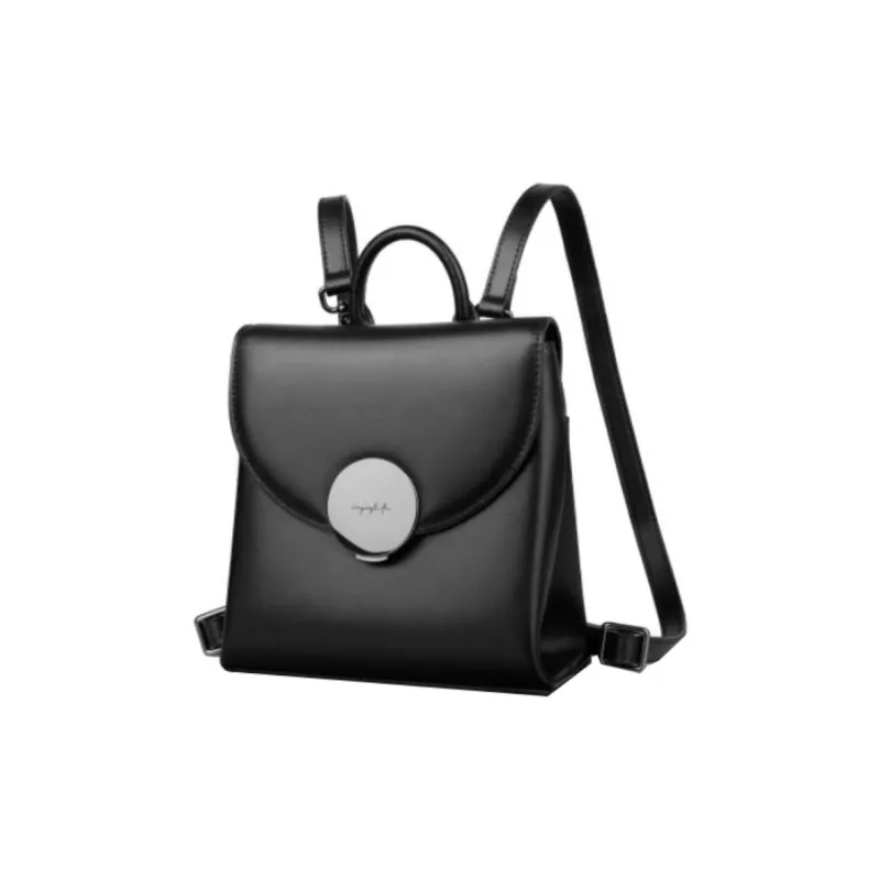INJOYLIFE Cow Leather Backpack Small Size Women's Black-1