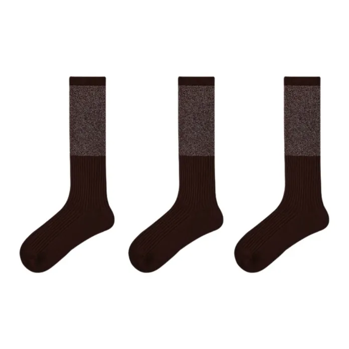 Vine Color Knee High Socks Unisex 3 Pack-7