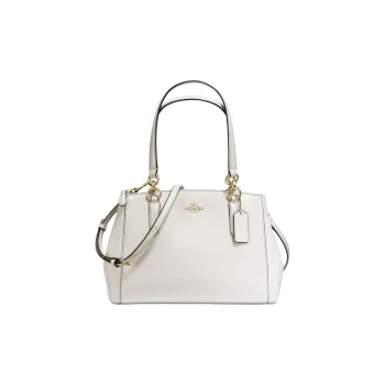 COACH Cross-Stitch Leather Handbag Tote Bag Shopping Bag Shoulder Bag Crossbody Bag Large Size Women's White