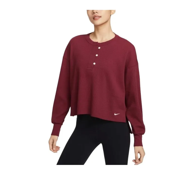 Nike Sportswear LUXE WAFFLE L/S CREW G Knitwear Women's Dark Red-2