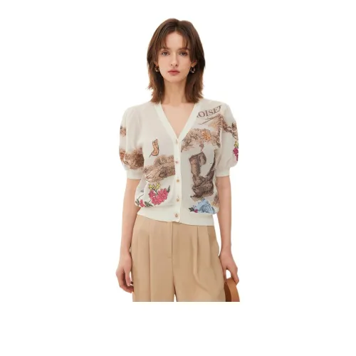DESIGNICE Knitwear Women's Pearl White