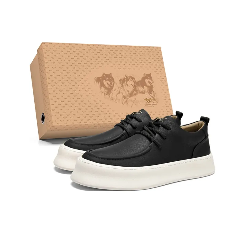 SEPTWOLVES Men's Casual Shoes Men Low Top Black/Earth Yellow-0
