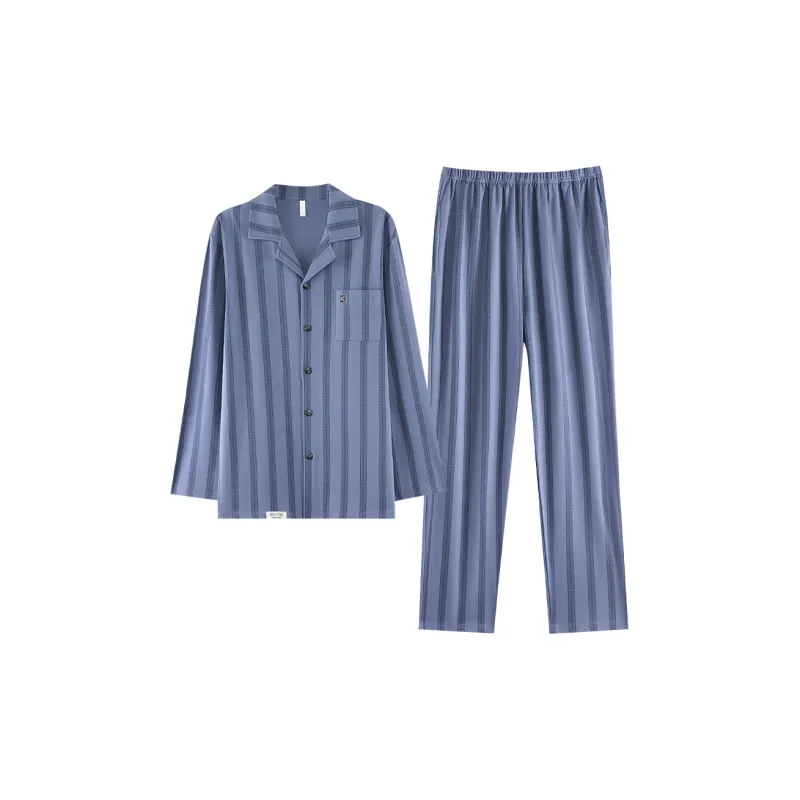 MADALLO Pajama Set Men's Pink Blue-0