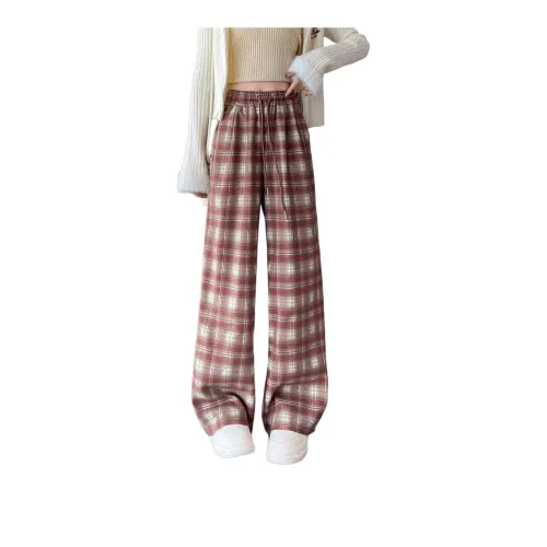 Tonlion Casual Pants Women's Coffee Brown Red