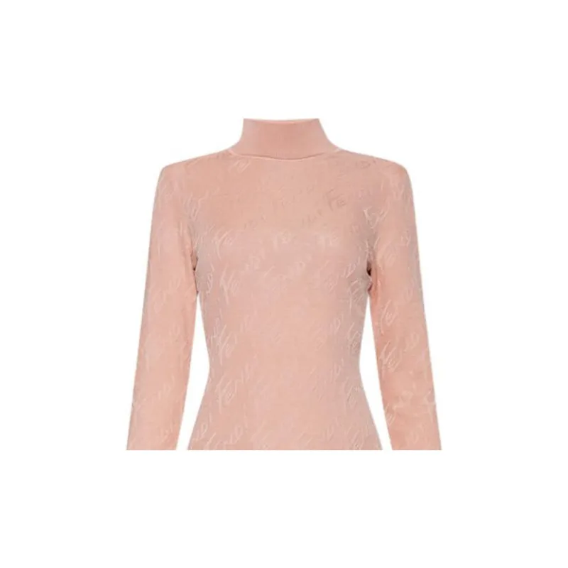 FENDI Long Sleeved Dress Women's Pink-4