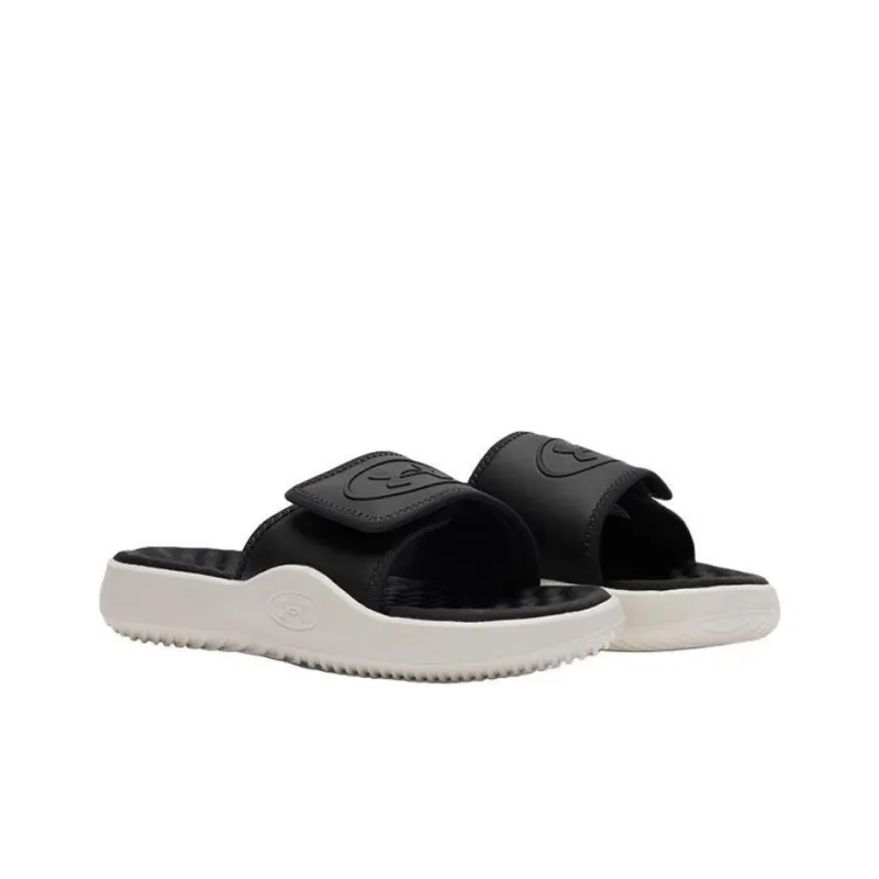 Under Armour Ignite Pro 8 Slip Resistant Slide Slippers Women's Black White-2
