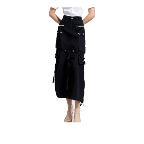 PAIN OR PLEASURE Casual Long Skirts Women's Black