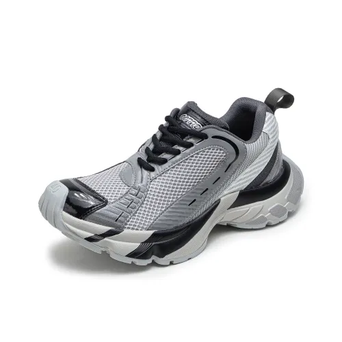 Xiwencha Breathable Low Top Chunky Sneakers Unisex Gray