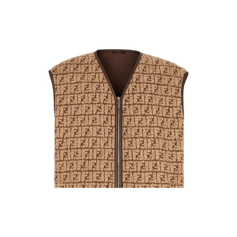FENDI FF monogram Fleece Gilet-3