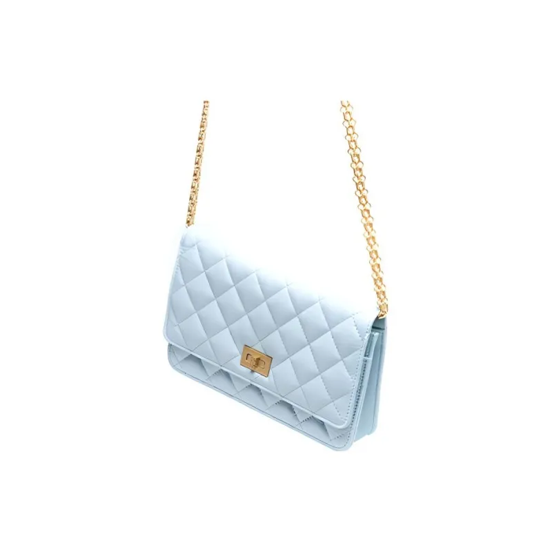 CHANEL 2.55 Calfskin Wallet Women's Light Blue-1