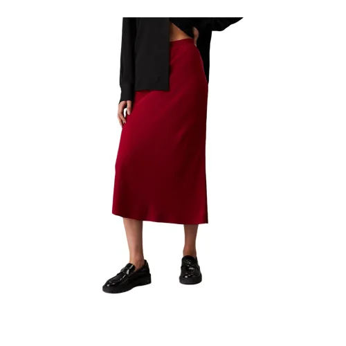 CALVIN KLEIN Casual Long Skirts Europe Version Women's Bicycle Red