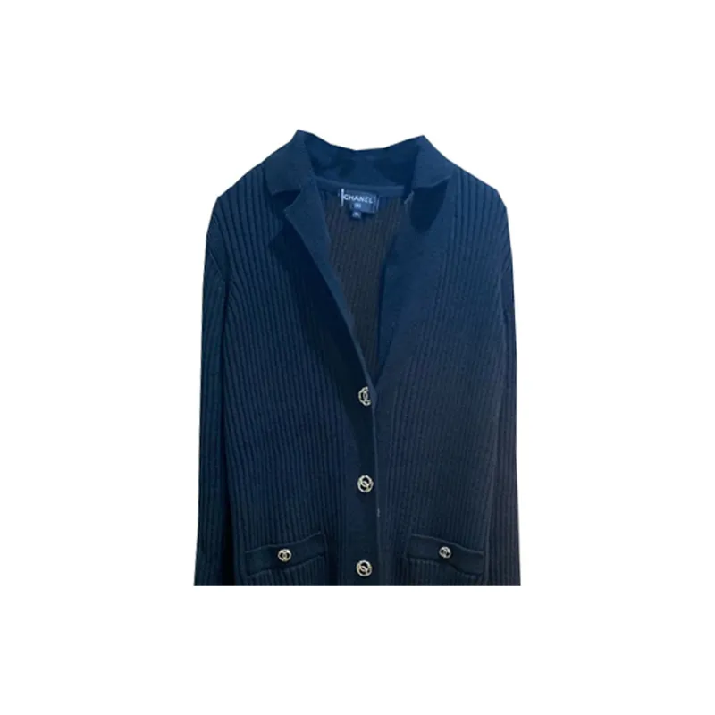 CHANEL Long-Sleeved Dresses Women's Dark Blue-1
