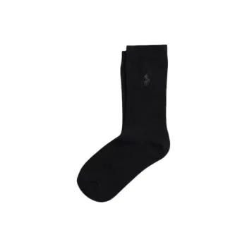 Polo Ralph Lauren Embroidered Pony Crew Socks Mid-Calf Socks Women's 1 Pack Black