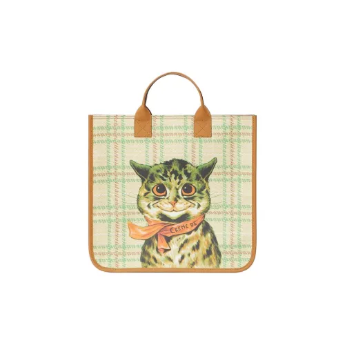 GUCCI Supreme Canvas Handbag Kids' Green Spelling Ivory