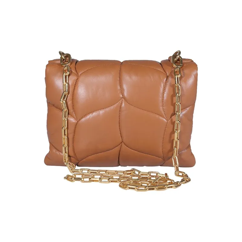 Mulberry Leather Shoulder Bag, Crossbody Bag Women's Brown-3
